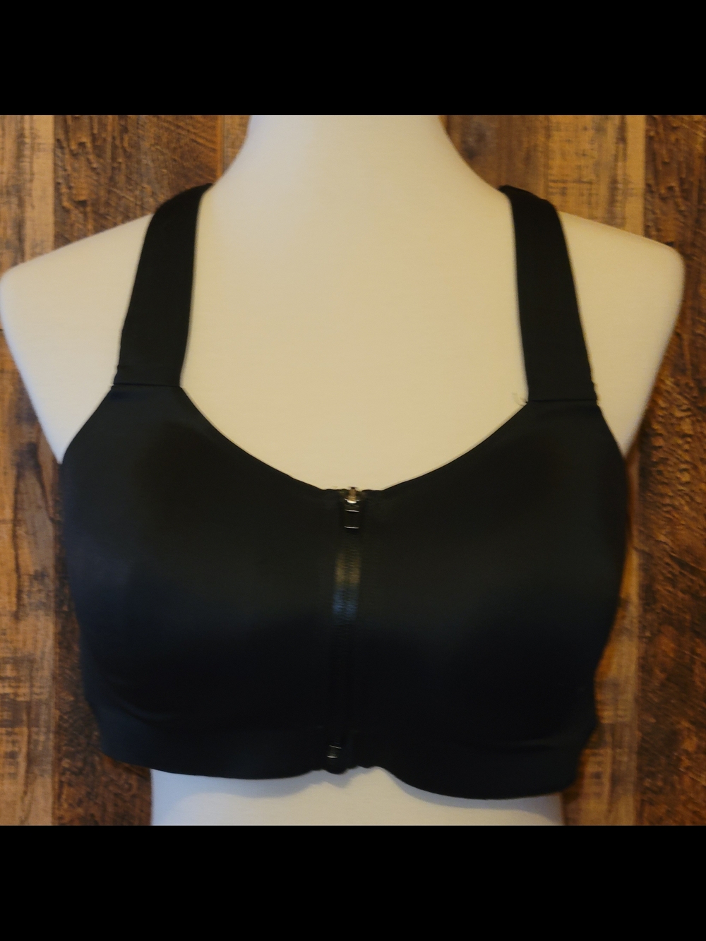 Victoria's Secret Black Front-Zip Sports Bra